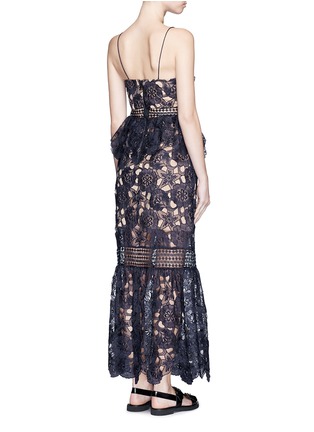 Back View - Click To Enlarge - SELF-PORTRAIT - 'Amaryllis' sheer floral lace column dress