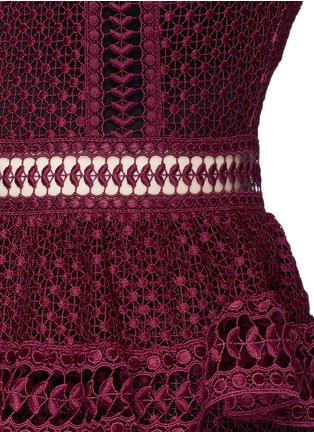 Detail View - Click To Enlarge - SELF-PORTRAIT - Circle lace panel high neck dress