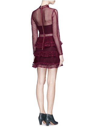 Back View - Click To Enlarge - SELF-PORTRAIT - Circle lace panel high neck dress