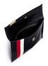 Detail View - Click To Enlarge - TOMASINI - 'ET1' stripe leather flap clutch