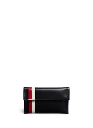 Main View - Click To Enlarge - TOMASINI - 'ET1' stripe leather flap clutch