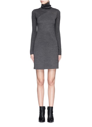 Main View - Click To Enlarge - THEORY - 'Tajello' contrast houndstooth turtleneck dress