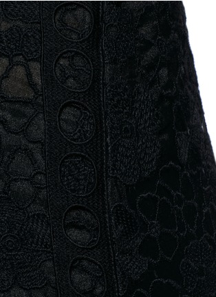 Detail View - Click To Enlarge - GIAMBA - Floral lace organza midi skirt