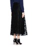 Back View - Click To Enlarge - GIAMBA - Floral lace organza midi skirt
