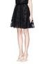 Front View - Click To Enlarge - GIAMBA - Floral lace organza flare skirt