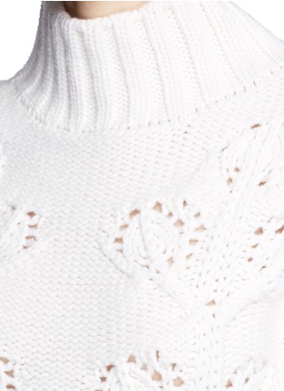 Detail View - Click To Enlarge - GIAMBA - Floral intarsia virgin wool sweater