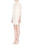 Figure View - Click To Enlarge - GIAMBA - Floral lace organza high neck dress
