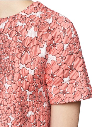 Detail View - Click To Enlarge - GIAMBA - Floral matelassé cropped top