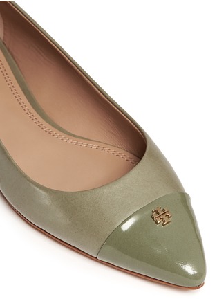 Detail View - Click To Enlarge - TORY BURCH - 'Fairford' patent leather toe cap flats