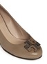 Detail View - Click To Enlarge - TORY BURCH - 'Lowell' metal colourblock logo leather wedge pumps