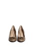Figure View - Click To Enlarge - TORY BURCH - 'Lowell' metal colourblock logo leather wedge pumps