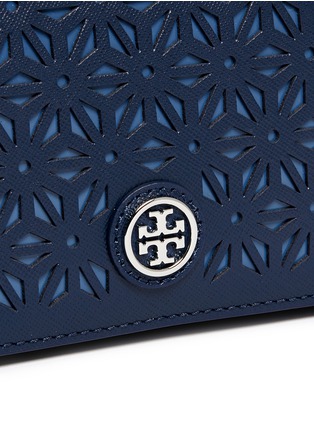 Detail View - Click To Enlarge - TORY BURCH - 'Robinson' floral perforation saffiano leather chain bag