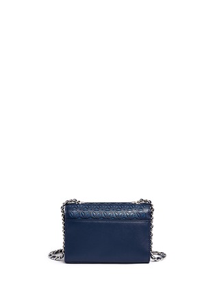 Back View - Click To Enlarge - TORY BURCH - 'Robinson' floral perforation saffiano leather chain bag