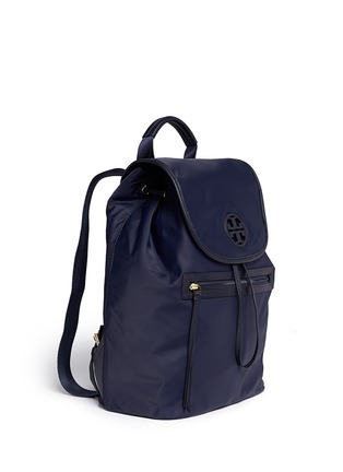 Front View - Click To Enlarge - TORY BURCH - Leather trim nylon backpack