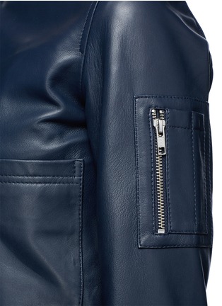 Detail View - Click To Enlarge - WHISTLES - 'Claudia' twin pocket leather bomber jacket