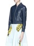 Front View - Click To Enlarge - WHISTLES - 'Claudia' twin pocket leather bomber jacket