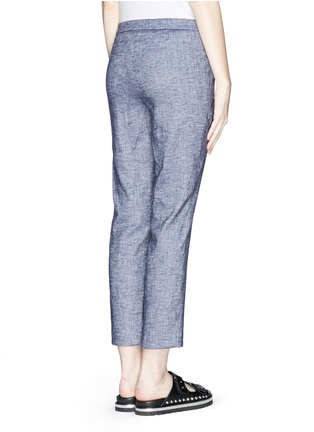 Back View - Click To Enlarge - THEORY - 'Thaniel' stretch linen blend cropped pants
