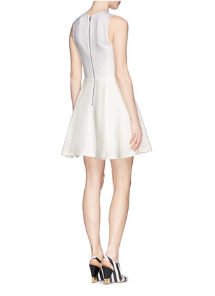 Back View - Click To Enlarge - ALICE & OLIVIA - 'Emerson' crepe tweed mix A-line dress