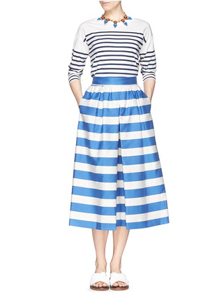 Figure View - Click To Enlarge - ALICE & OLIVIA - Stripe twill pleat culottes