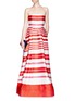 Detail View - Click To Enlarge - ALICE & OLIVIA - 'Aubrey' stripe satin bustier gown