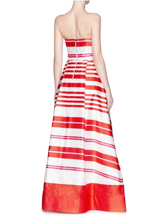 Back View - Click To Enlarge - ALICE & OLIVIA - 'Aubrey' stripe satin bustier gown