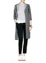 Figure View - Click To Enlarge - ST. JOHN - Grid intarsia knit jacket