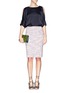Figure View - Click To Enlarge - ST. JOHN - Wool blend bouclé tweed pencil skirt