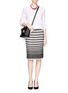 Figure View - Click To Enlarge - ST. JOHN - Eyelash degradé stripe knit pencil skirt