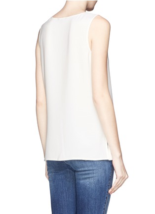 Back View - Click To Enlarge - ST. JOHN - Split front stretch crepe sleeveless top