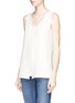 Front View - Click To Enlarge - ST. JOHN - Split front stretch crepe sleeveless top
