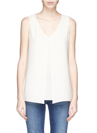 Main View - Click To Enlarge - ST. JOHN - Split front stretch crepe sleeveless top