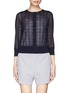 Main View - Click To Enlarge - ST. JOHN - Sheer houndstooth knit cardigan