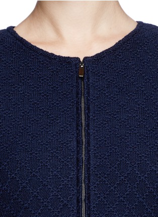 Detail View - Click To Enlarge - ST. JOHN - Rabbit fur hem wool knit jacket