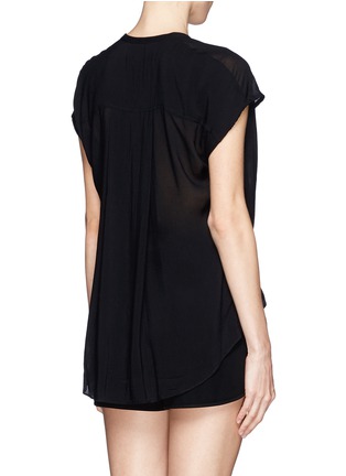 Back View - Click To Enlarge - HELMUT LANG - Asymmetric voile T-shirt