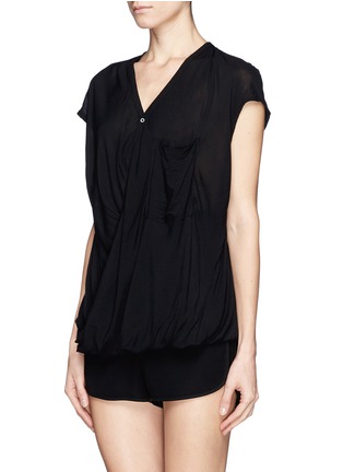 Front View - Click To Enlarge - HELMUT LANG - Asymmetric voile T-shirt