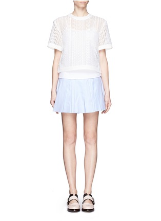 Figure View - Click To Enlarge - ALEXANDER WANG - Exposed waistband pleated skirt