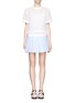 Figure View - Click To Enlarge - ALEXANDER WANG - Exposed waistband pleated skirt