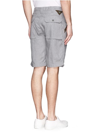 Back View - Click To Enlarge - WHITE MOUNTAINEERING - Cotton tencel denim shorts