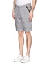 Front View - Click To Enlarge - WHITE MOUNTAINEERING - Cotton tencel denim shorts