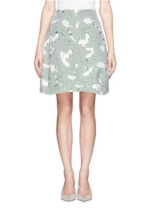Main View - Click To Enlarge - JIL SANDER - Leaf jacquard skirt