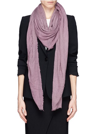 Figure View - Click To Enlarge - ARMANI COLLEZIONI - Crinkle modal-cashmere scarf