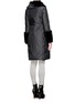 Back View - Click To Enlarge - ARMANI COLLEZIONI - Rabbit fur collar and cuff down jacket