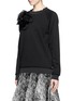 Front View - Click To Enlarge - LANVIN - Velvet silk floral appliqué sweatshirt