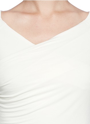 Detail View - Click To Enlarge - ARMANI COLLEZIONI - Surplice neckline stretch top