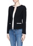 Front View - Click To Enlarge - ARMANI COLLEZIONI - Contrast trim wool jacket