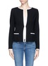 Main View - Click To Enlarge - ARMANI COLLEZIONI - Contrast trim wool jacket