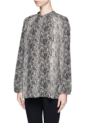 Front View - Click To Enlarge - LANVIN - Snake print silk blouse