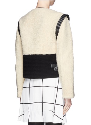 Back View - Click To Enlarge - CHLOÉ - Shearling leather trim biker jacket