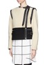 Front View - Click To Enlarge - CHLOÉ - Shearling leather trim biker jacket