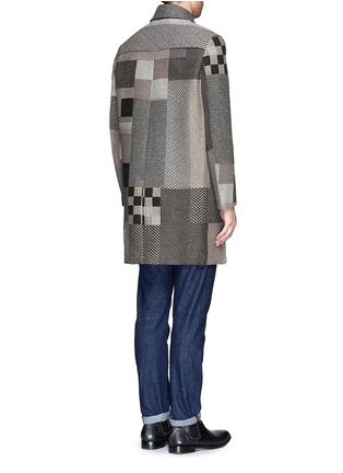 Back View - Click To Enlarge - VALENTINO GARAVANI - Jigsaw straight wool coat